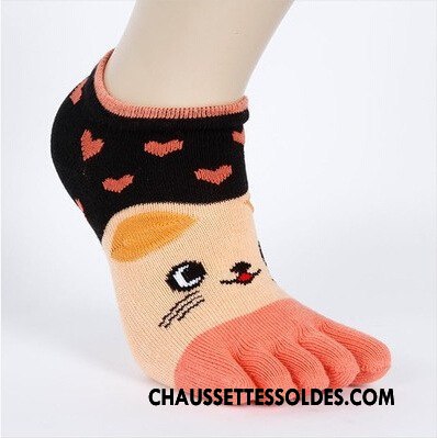 Chaussettes Courtes Femme Créatif Mode Chaussettes En Coton Dame Tendance Cinq Doigts Violet