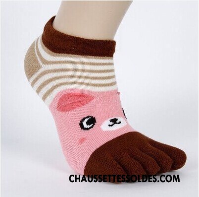 Chaussettes Courtes Femme Créatif Mode Chaussettes En Coton Dame Tendance Cinq Doigts Violet