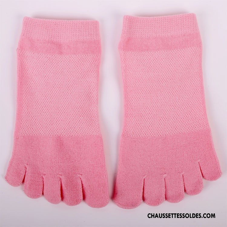 Chaussettes Courtes Femme Dame Casual Absorber La Sueur Cinq Doigts Mouvement Respirant Pure Bleu