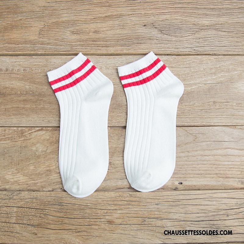 Chaussettes Courtes Femme Dame Chaussette Courte Mouvement Vent D'université Coton Bio Nouvelles Arrivées Blanc