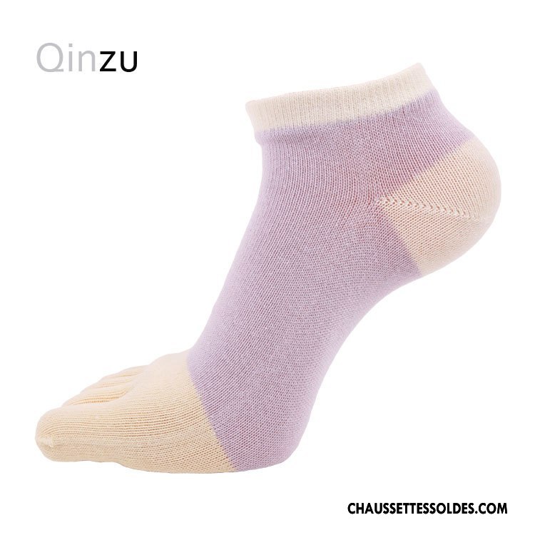 Chaussettes Courtes Femme Dame Cinq Doigts Charmant Matelassé Chaussette Basse Coupée Légèrement Rose