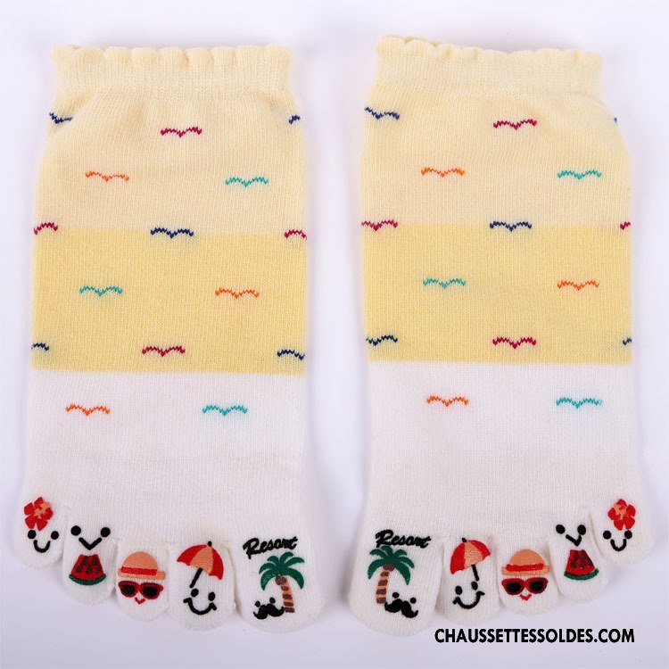 Chaussettes Courtes Femme Dame Cinq Doigts Matelassé L'automne Mouvement Hiver Rouge