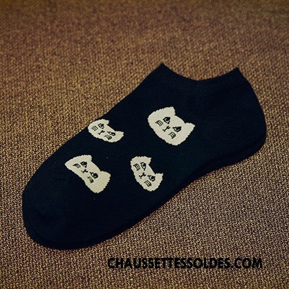 Chaussettes Courtes Femme Dame L'automne Chaussette Basse Coupée 100% Coton Chat Été Blanc Noir