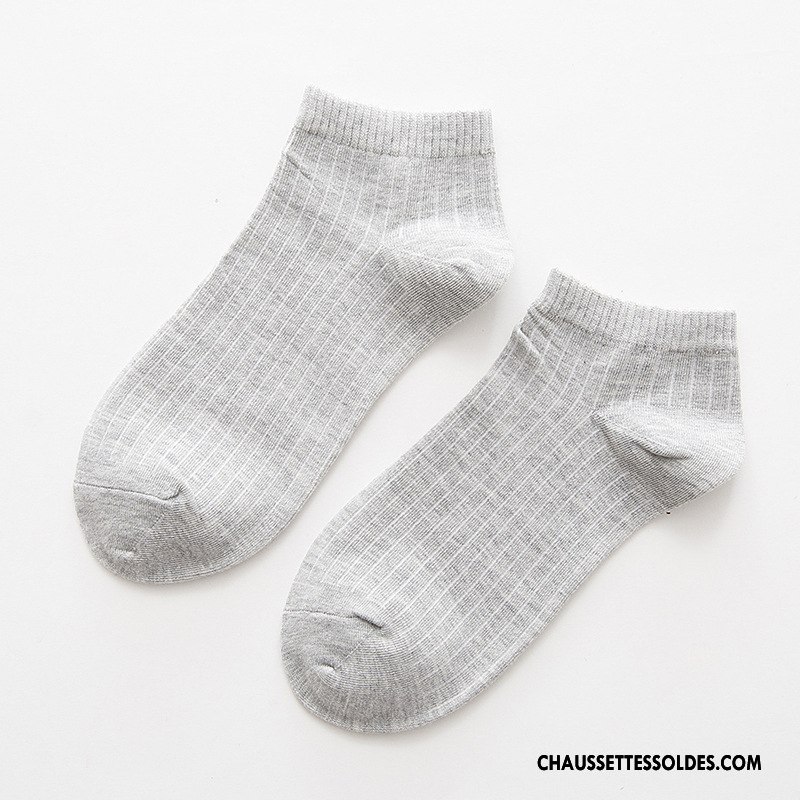 Chaussettes Courtes Femme Dame Mouvement Le Nouveau Rayé Élève 100% Coton Rose Clair