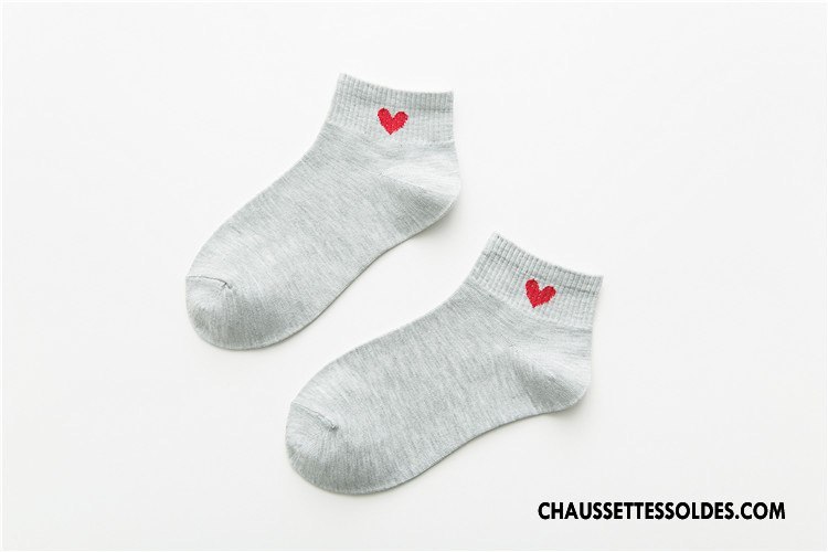 Chaussettes Courtes Femme Dame Mouvement Été Chaussette Basse Coupée Mélangé Le Nouveau Gris