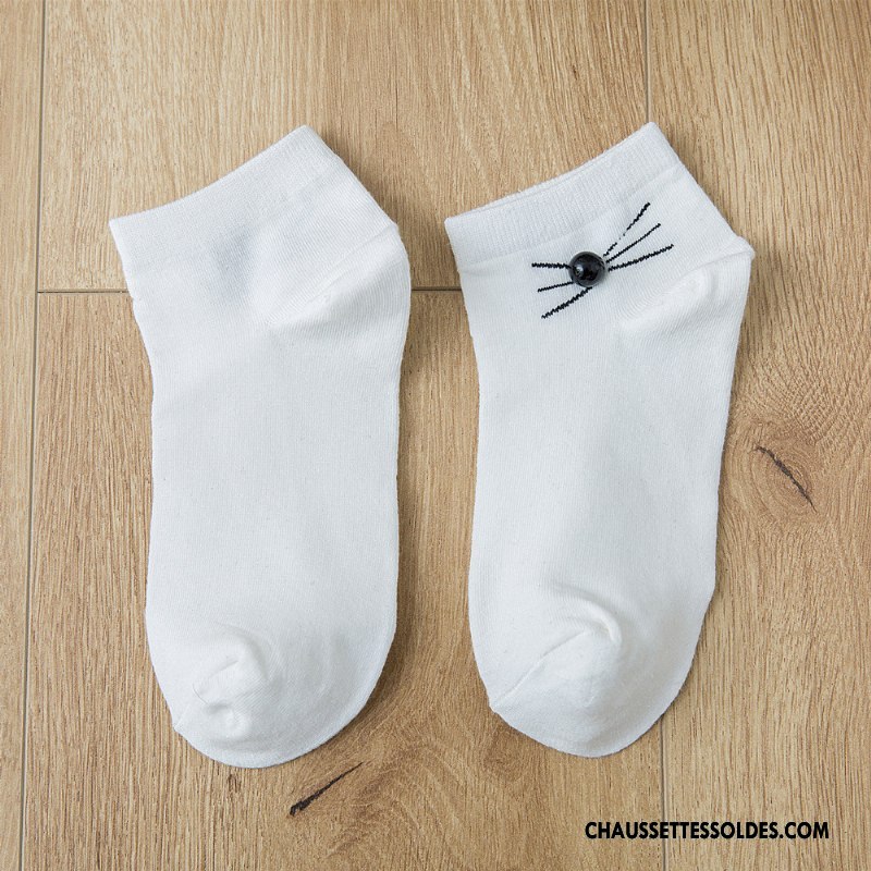 Chaussettes Courtes Femme Dame Nouvelles Arrivées Dessin Animé Frais Charmant Chaussette Basse Coupée Blanc