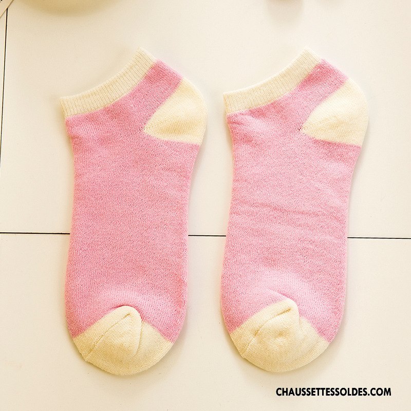 Chaussettes Courtes Femme Dame Terry Casual 100% Coton Thermiques Plus De Velours Pure Vert Clair
