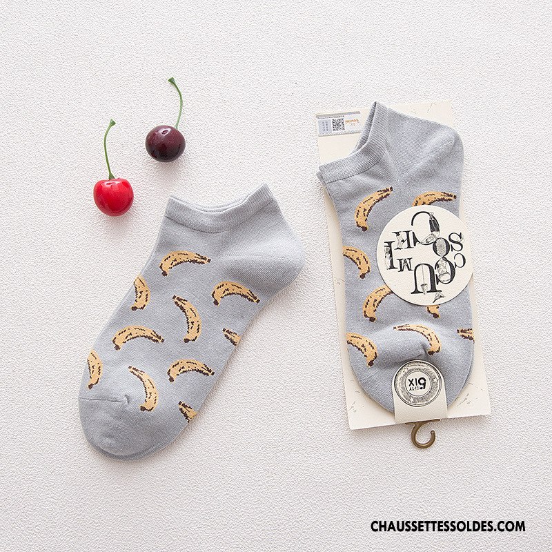 Chaussettes Courtes Femme Dessin Animé Chaussette Basse Coupée Nouvelles Arrivées 100% Coton Lovers Géométrie Bleu