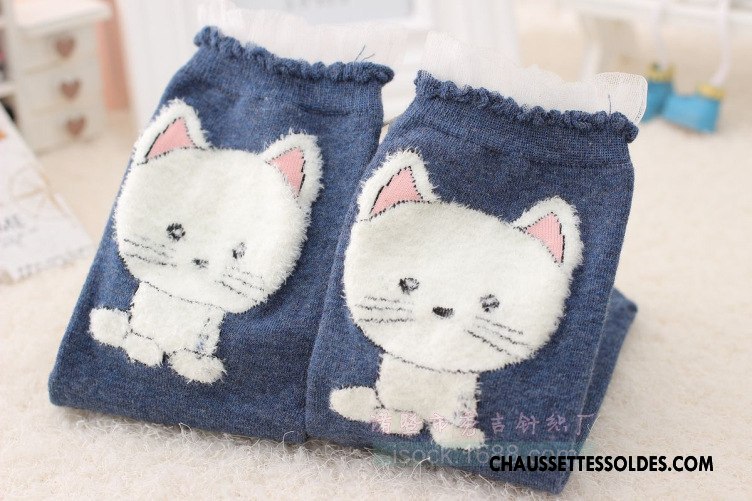 Chaussettes Courtes Femme Dessin Animé Nouvelles Arrivées Bleu