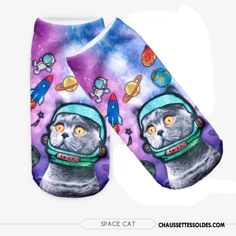 Chaussettes Courtes Femme Europe Chaussette Basse Coupée Petit Ciel Étoilé Le Nouveau Chaussette Courte Impression Violet