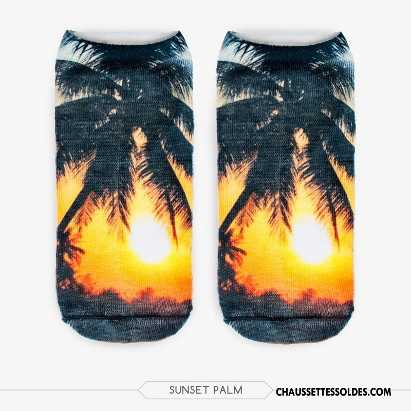 Chaussettes Courtes Femme Europe Chaussette Courte Chaussette Basse Coupée Style Chaud Impression