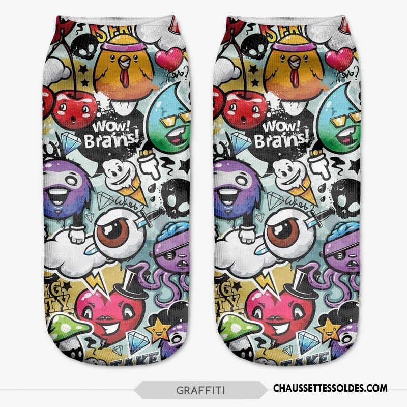 Chaussettes Courtes Femme Europe Chaussette Courte Chaussette Basse Coupée Style Chaud Impression