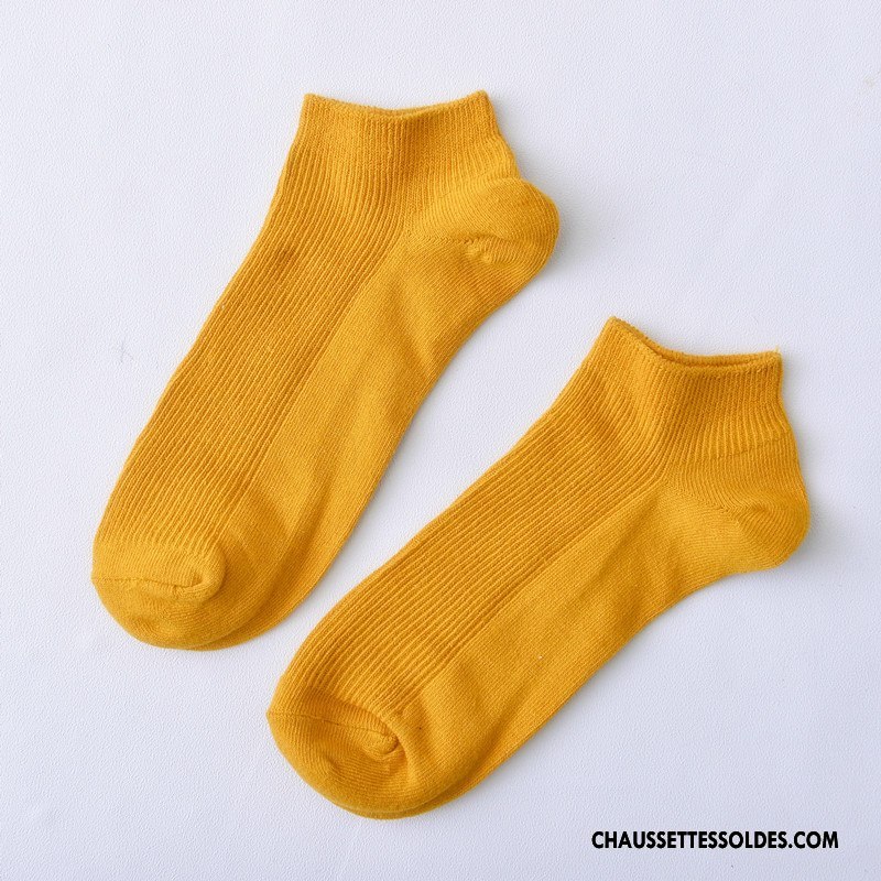 Chaussettes Courtes Femme Frais Chaussette Basse Coupée Dame 100% Coton Doux Chaussette Courte Couleurs De Bonbons Pure Rose