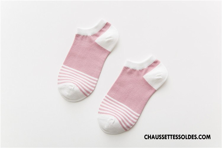 Chaussettes Courtes Femme Frais Le Nouveau Rayé Printemps 100% Coton Chaussette Courte Couleur De Contraste Vert Clair