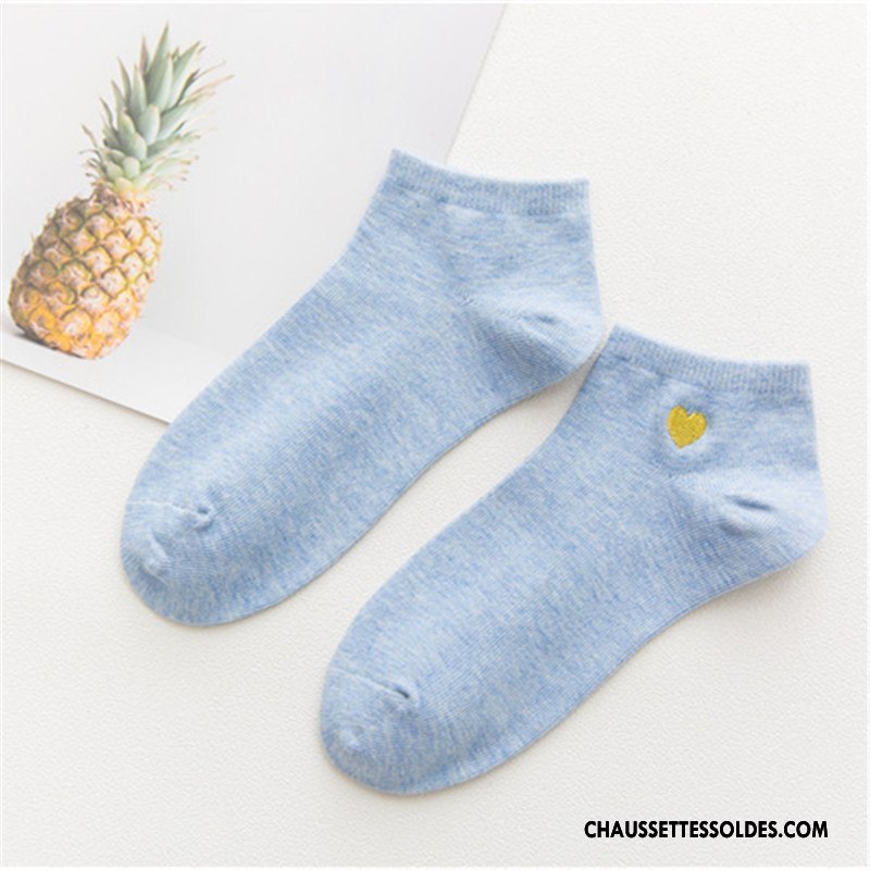 Chaussettes Courtes Femme Invisible Amour Dame Mode Nouvelles Arrivées Brodé Rose