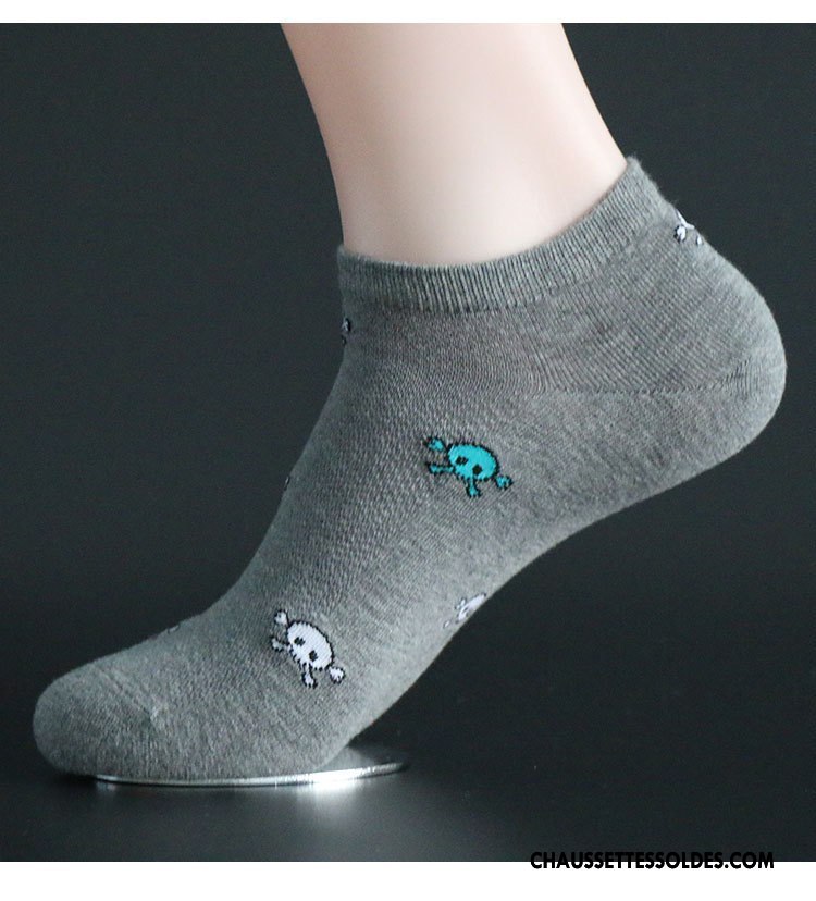 Chaussettes Courtes Femme Invisible Personnalité Chaussette Basse Coupée Adulte Matelassé Homme Bleu Clair