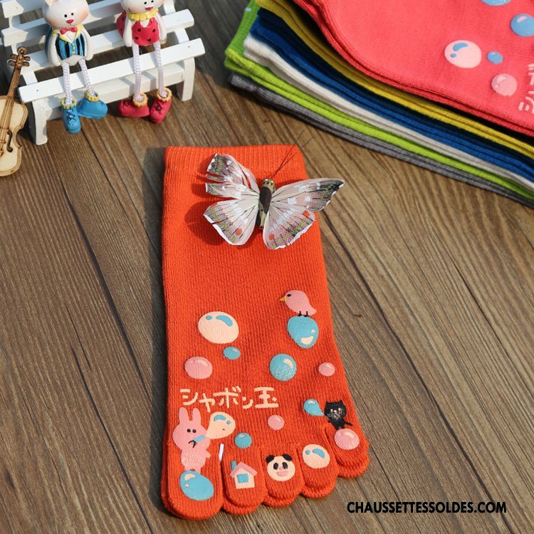 Chaussettes Courtes Femme L'automne Lovers Hiver Orange Matelassé Dessin Animé