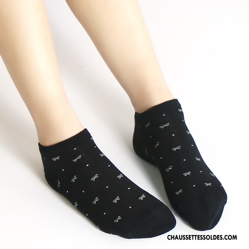 Chaussettes Courtes Femme L'automne Printemps 100% Coton Chaussette Basse Coupée Invisible Silicone Pure Blanc Clair