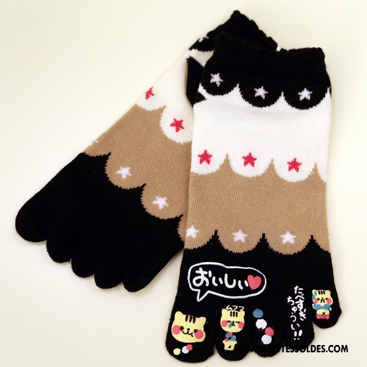 Chaussettes Courtes Femme Le Nouveau Cinq Doigts Absorber La Sueur Respirant L'automne Hiver Rouge