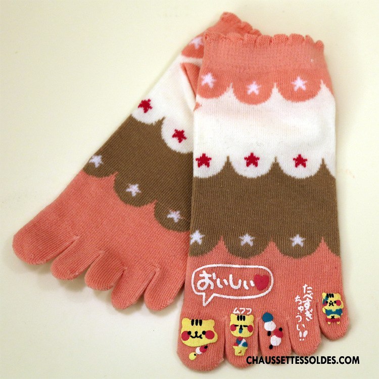 Chaussettes Courtes Femme Le Nouveau Cinq Doigts Absorber La Sueur Respirant L'automne Hiver Rouge