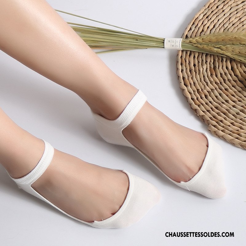 Chaussettes Courtes Femme Le Nouveau Kaki Respirant 100% Coton Creux Guipure Dame Pure Clair