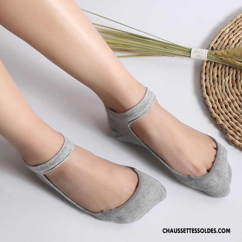 Chaussettes Courtes Femme Le Nouveau Kaki Respirant 100% Coton Creux Guipure Dame Pure Clair