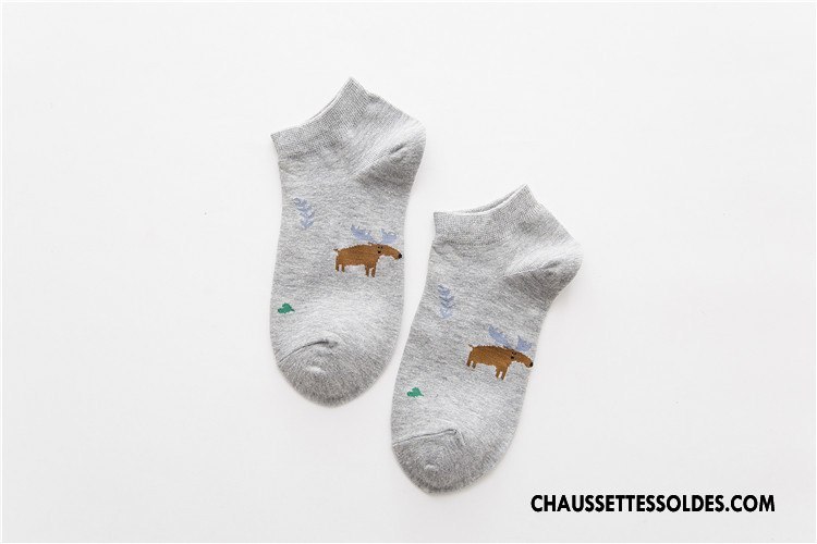 Chaussettes Courtes Femme Le Nouveau Plante Coton Style Chaud Frais Chaussette Basse Coupée Bleu Clair