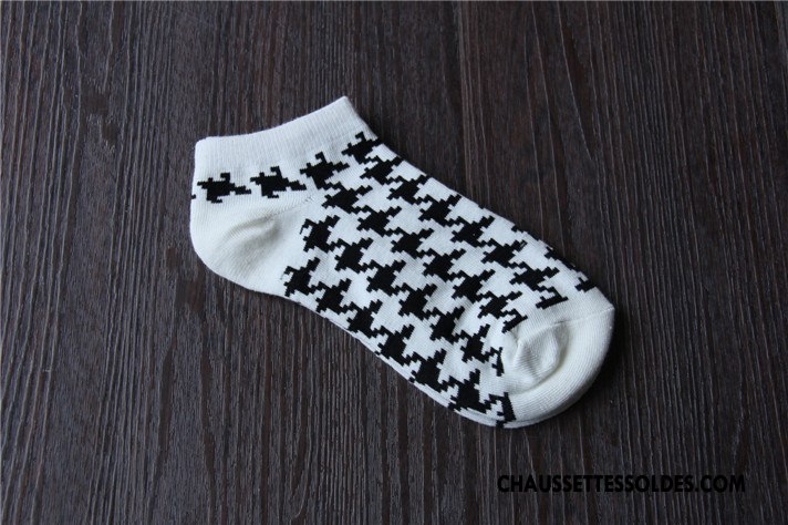 Chaussettes Courtes Femme Le Nouveau Style Chaud Chaussette Basse Coupée 100% Coton Swallow Cerveau Été Blanc