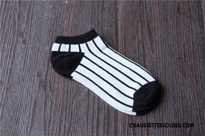 Chaussettes Courtes Femme Le Nouveau Style Chaud Chaussette Basse Coupée 100% Coton Swallow Cerveau Été Blanc