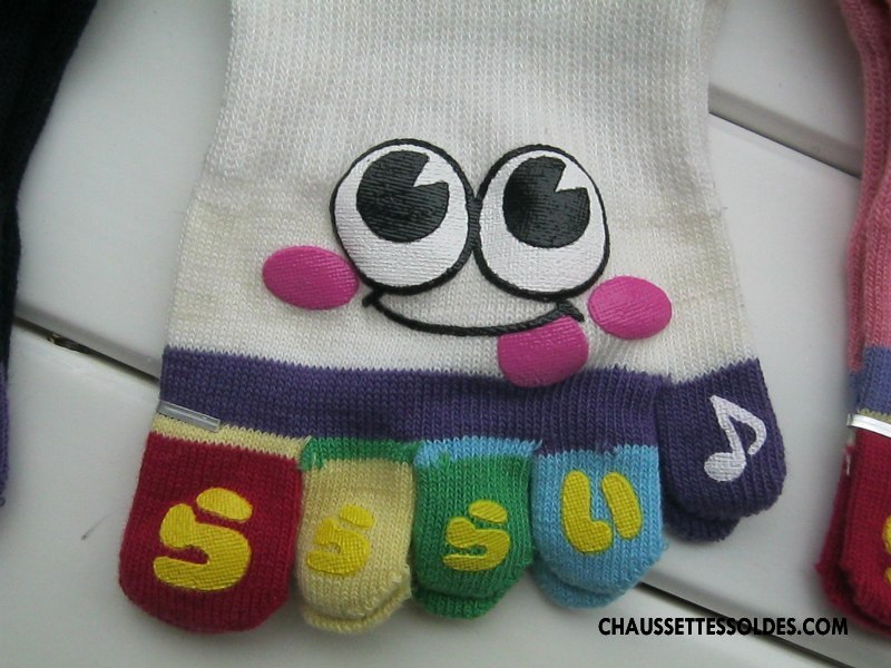 Chaussettes Courtes Femme Livraison Gratuite Matelassé Dessin Animé Dame Cinq Doigts Or