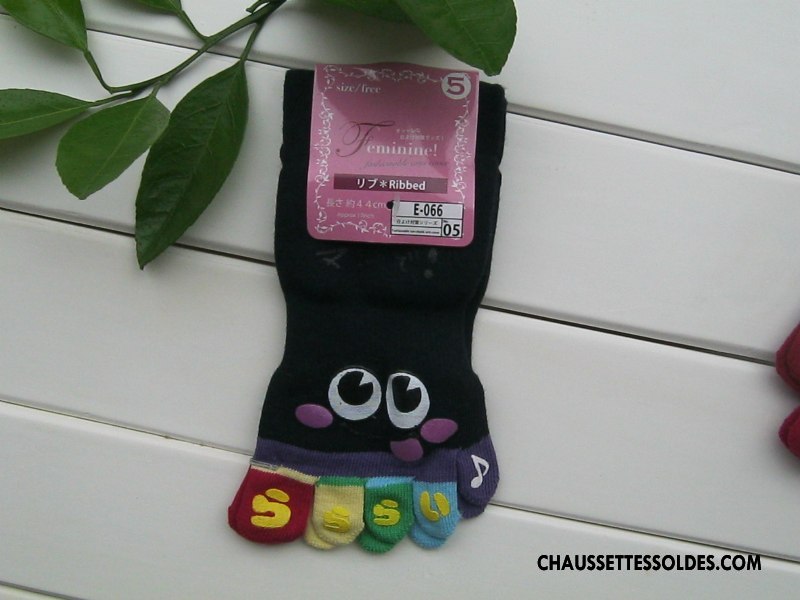 Chaussettes Courtes Femme Livraison Gratuite Matelassé Dessin Animé Dame Cinq Doigts Or