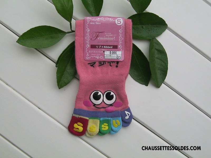 Chaussettes Courtes Femme Livraison Gratuite Matelassé Dessin Animé Dame Cinq Doigts Or