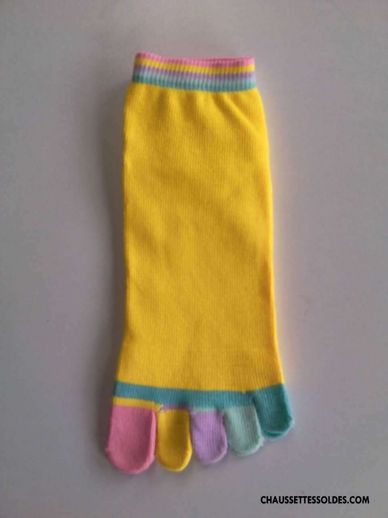 Chaussettes Courtes Femme Matelassé Cinq Doigts Coloré