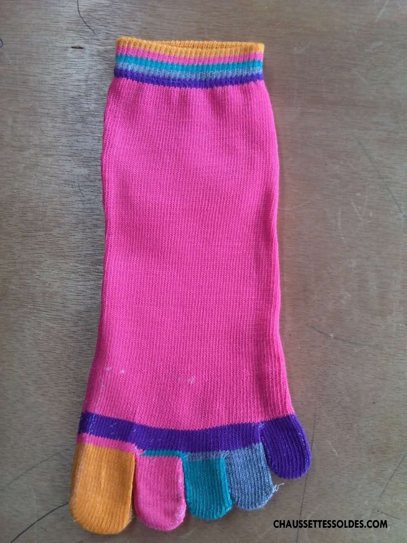 Chaussettes Courtes Femme Matelassé Cinq Doigts Coloré