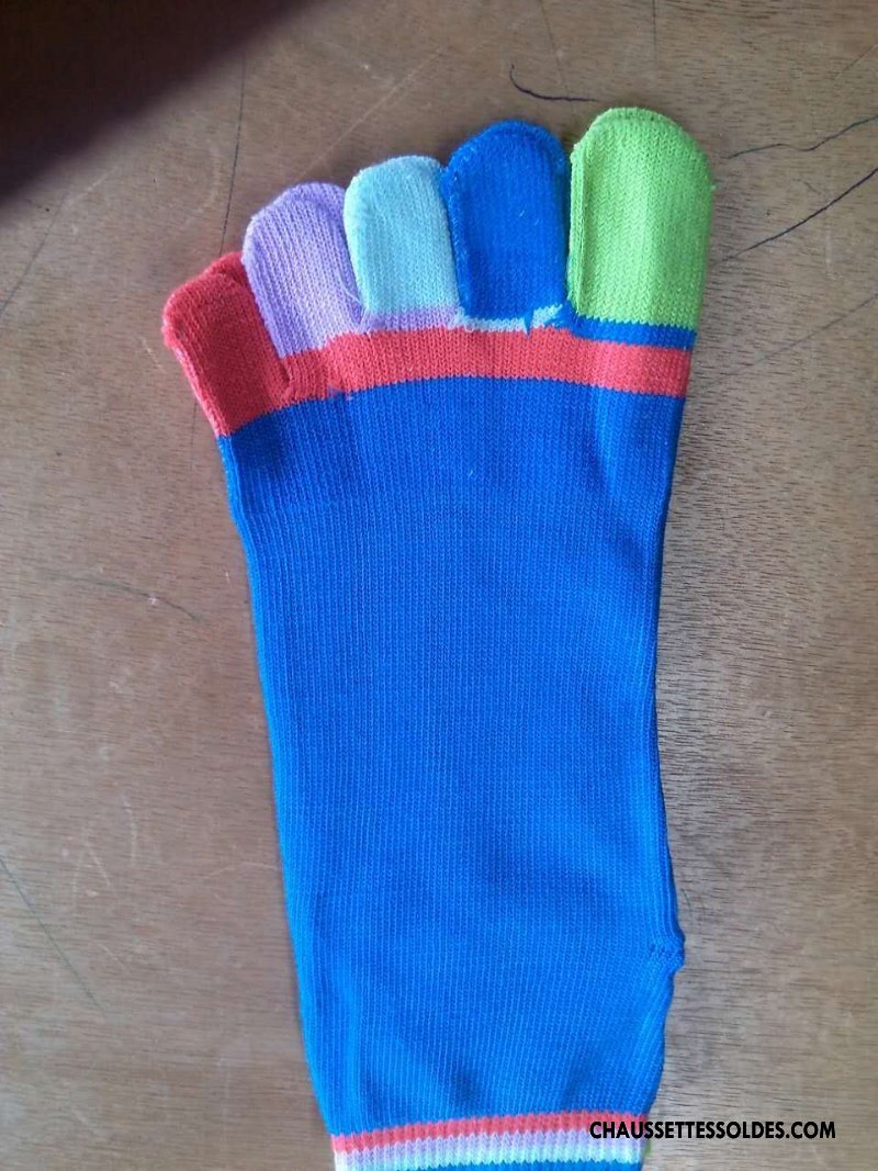Chaussettes Courtes Femme Matelassé Cinq Doigts Coloré