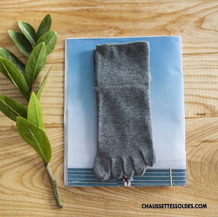 Chaussettes Courtes Femme Modèles Féminins Coton Bio Milieu Mode Cinq Doigts Bordeaux