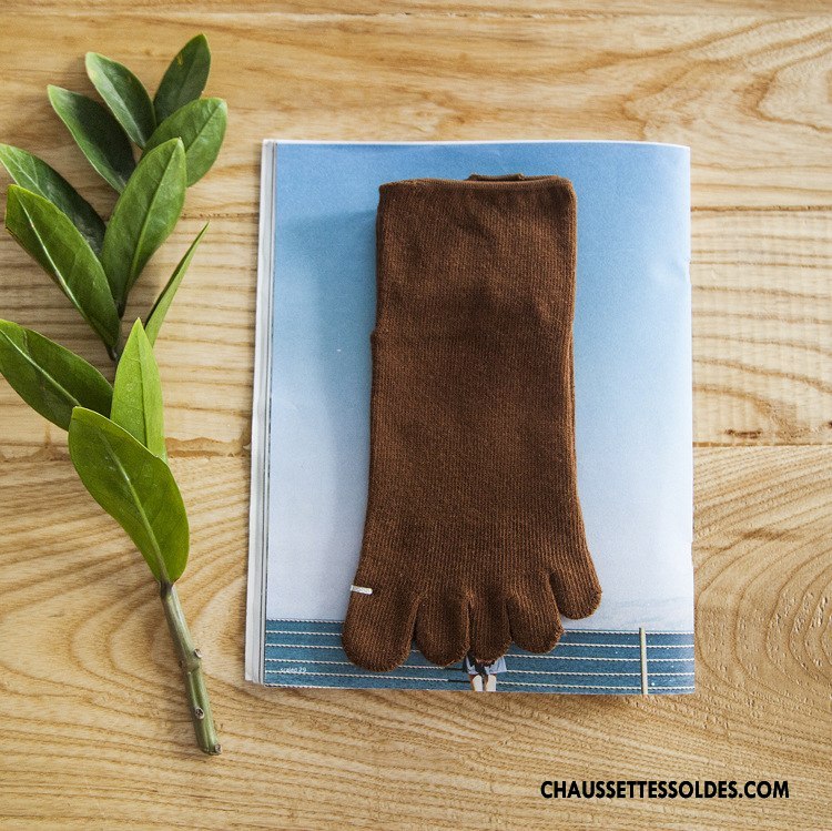 Chaussettes Courtes Femme Modèles Féminins Coton Bio Milieu Mode Cinq Doigts Bordeaux