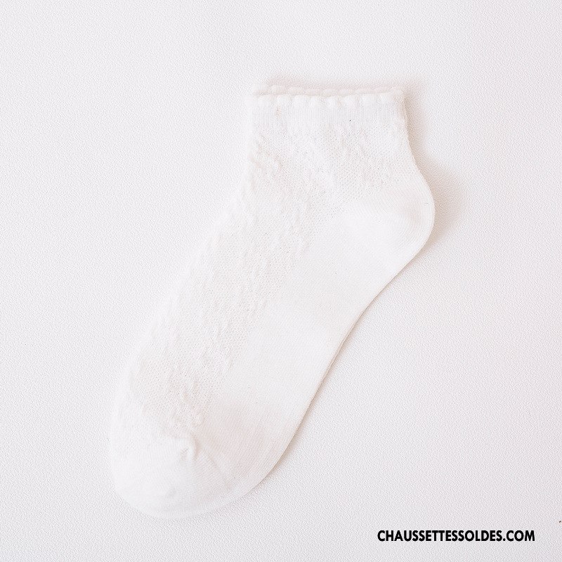 Chaussettes Courtes Femme Net Nouvelles Arrivées Été Frais 100% Coton Élève Bleu Clair Pure
