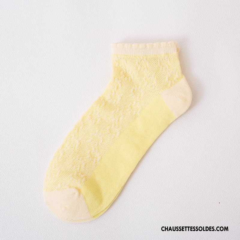 Chaussettes Courtes Femme Net Nouvelles Arrivées Été Frais 100% Coton Élève Bleu Clair Pure