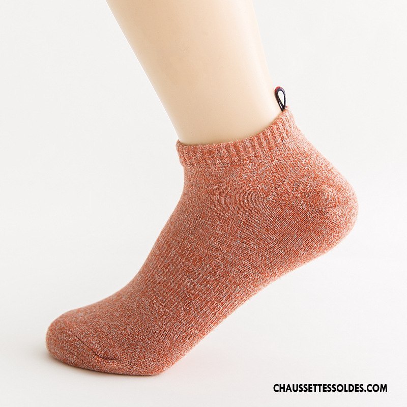 Chaussettes Courtes Femme Nouvelles Arrivées Coton Bio Mode Chaussette Basse Coupée Été Matelassé Rouge Clair