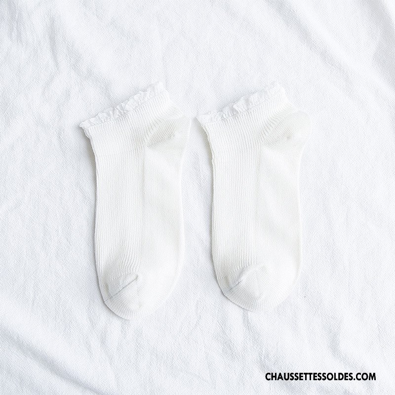 Chaussettes Courtes Femme Nouvelles Arrivées Printemps Dentelle Tous Les Assortis Chaussette Basse Coupée 100% Coton Pure Jaune