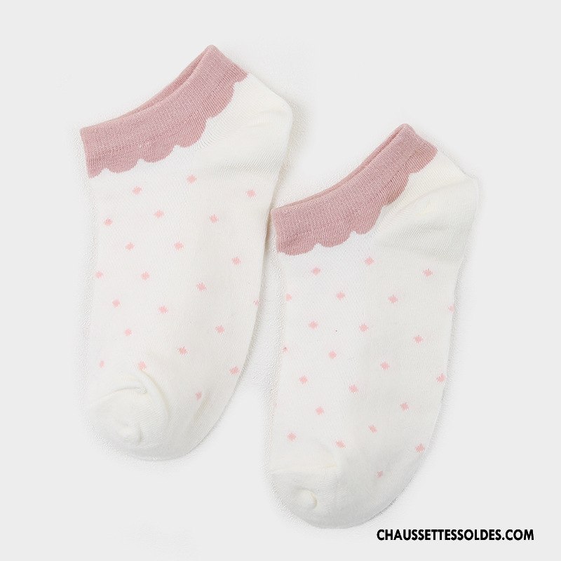 Chaussettes Courtes Femme Point D'onde Basse Matelassé 100% Coton Offre Spéciale Dame Violet Clair