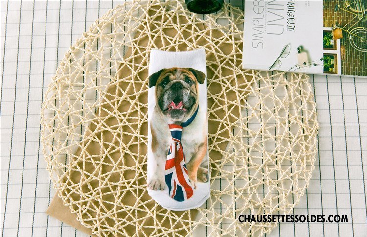 Chaussettes Courtes Femme Printemps Animal Dimensionnel Rétro Chaussette Basse Coupée Impression