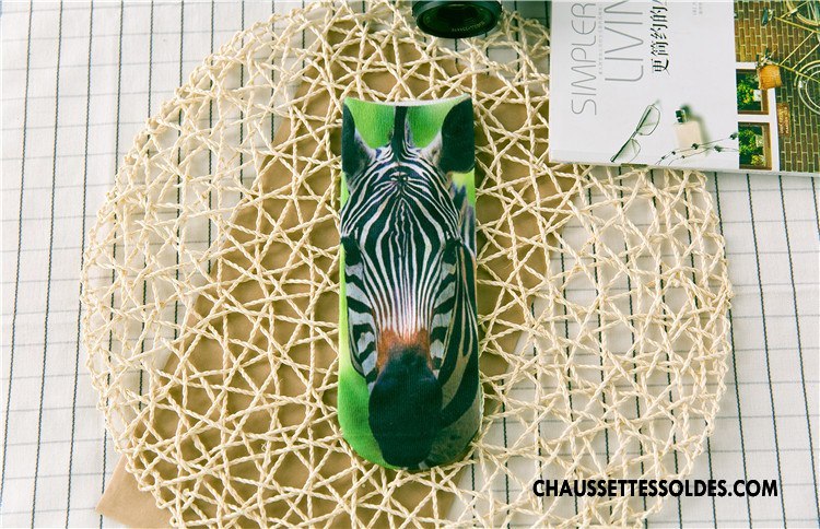 Chaussettes Courtes Femme Printemps Animal Dimensionnel Rétro Chaussette Basse Coupée Impression