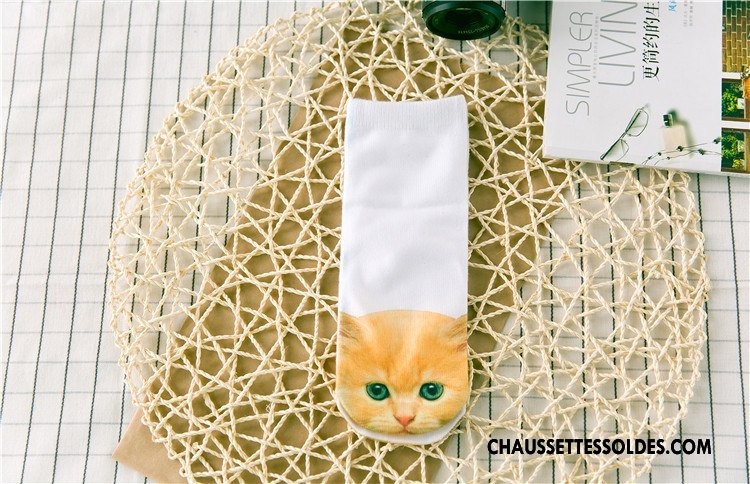 Chaussettes Courtes Femme Printemps Animal Dimensionnel Rétro Chaussette Basse Coupée Impression