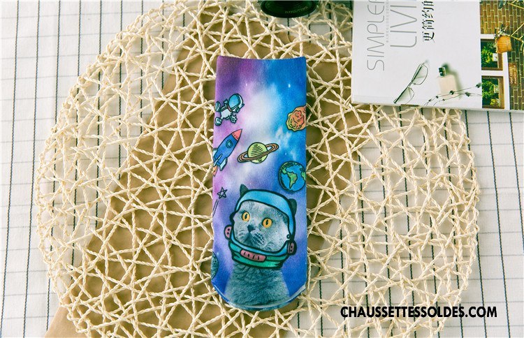 Chaussettes Courtes Femme Printemps Animal Dimensionnel Rétro Chaussette Basse Coupée Impression