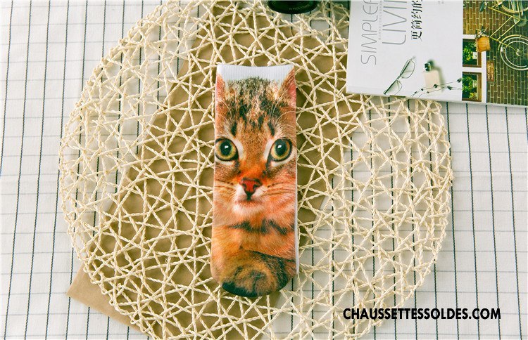 Chaussettes Courtes Femme Printemps Animal Dimensionnel Rétro Chaussette Basse Coupée Impression