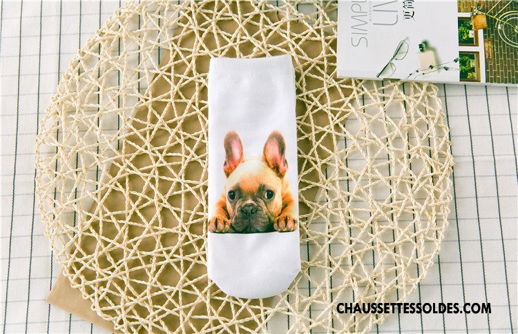 Chaussettes Courtes Femme Printemps Animal Dimensionnel Rétro Chaussette Basse Coupée Impression