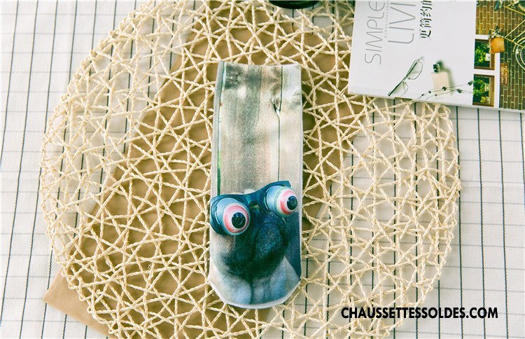 Chaussettes Courtes Femme Printemps Animal Dimensionnel Rétro Chaussette Basse Coupée Impression