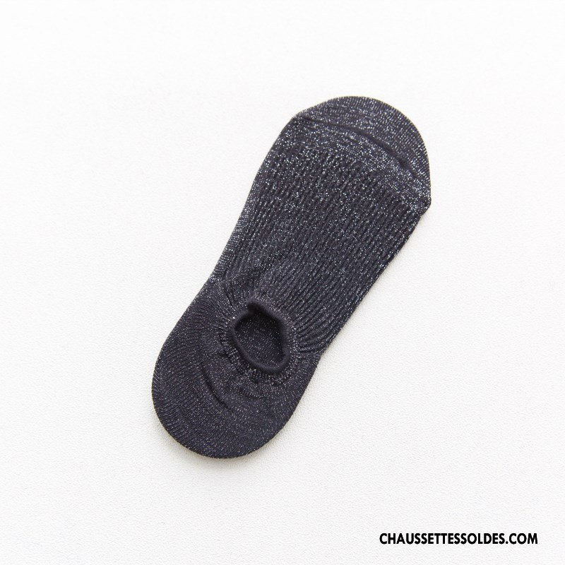 Chaussettes Courtes Femme Printemps Invisible Dame Le Nouveau Velours Chaussette Basse Coupée Pure Violet Or Argent